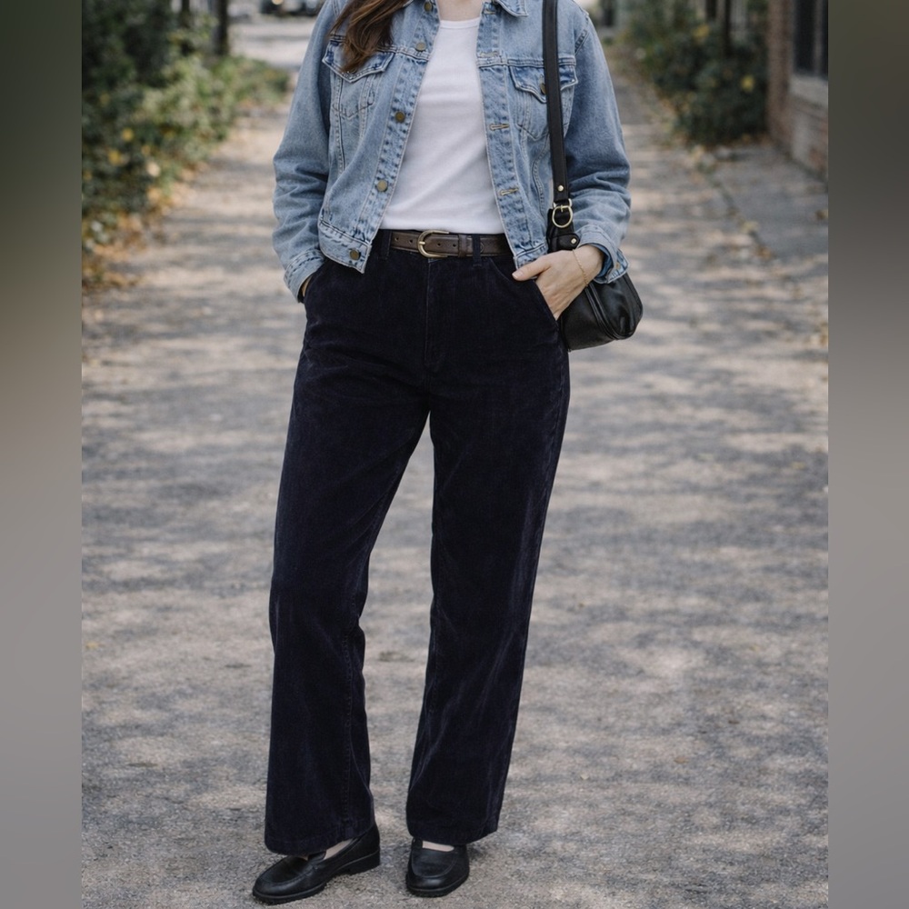 Vintage Northern Reflections Corduroy Pants Navy Size 10 Petite 90s